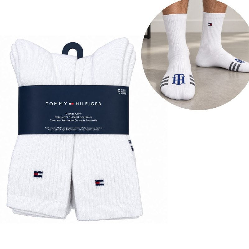 CALCETA MEDIA PANTORRILLA TOMMY HILFIGER PARA HOMBRE 5 PARES TALLA ÚNICA