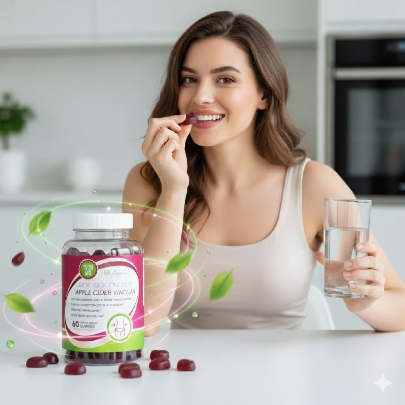 VITAMINAS EN GOMITAS DE VINAGRE DE SIDRA DE MANZANA, APOYA LA PERDIDA DE PESO Y CONTROL DE PESO, APOYA LA DIGESTION, DESINTOXICACION Y LIMPIEZA, SABOR A MANZANA WHOLESOME HEALTH SKINNY 60UND