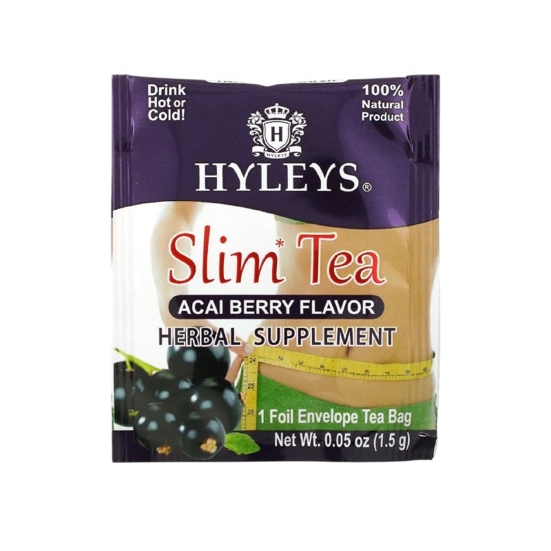 TE SABOR A BAYAS DE ACAI, SUPLEMENTO HERBAL AYUDA A LA PERDIDA DE PESO, NATURAL, CALIENTE O FRIO HYLEYS SLIM TEA 25UND