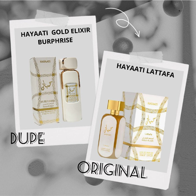 SPLASH HAYAATI GOLD ELIXIR BURPHRISE 250ML (M) (AROMA SIMILAR LATTAFA HAYAATI GOLD ELIXIR)
