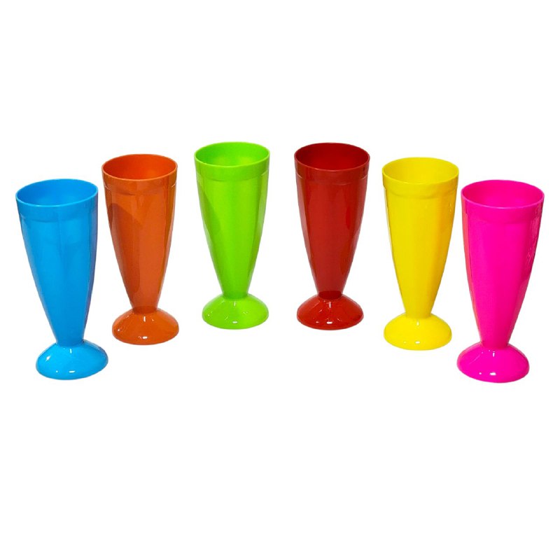 COPAS PLASTICAS EN SET DE 6 PIEZAS, DIFERENTES COLORES