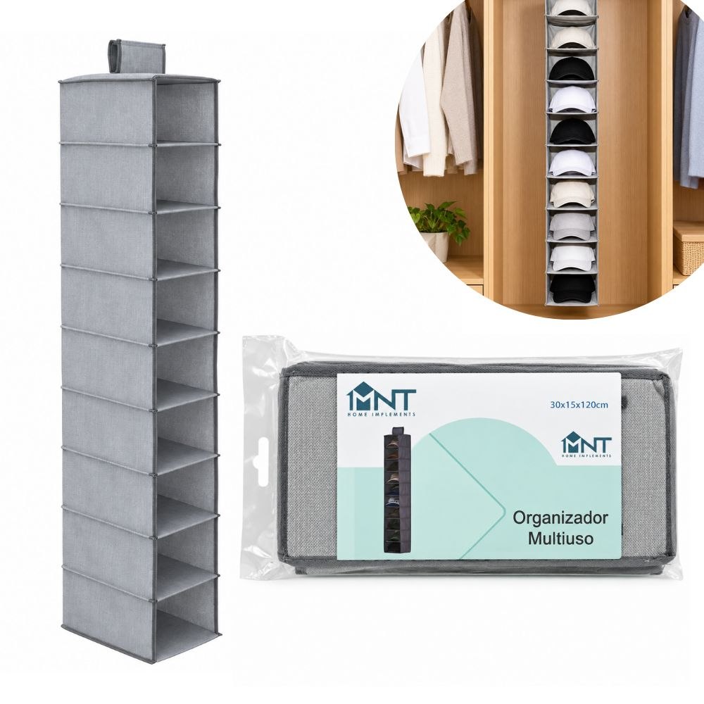 ORGANIZADOR COLGANTE MULTIUSOS PLEGABLE PARA ARMARIO MNT IMPLEMENTS (30X15X120CM)