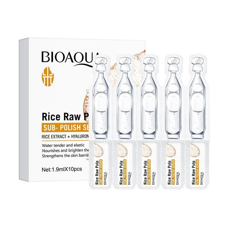 SUERO FACIAL EN SET PULIDO DE PULPA CRUDA DE ARROZ BLANQUEADOR E HIDRATANTE BIOAQUA 1.9MLX10