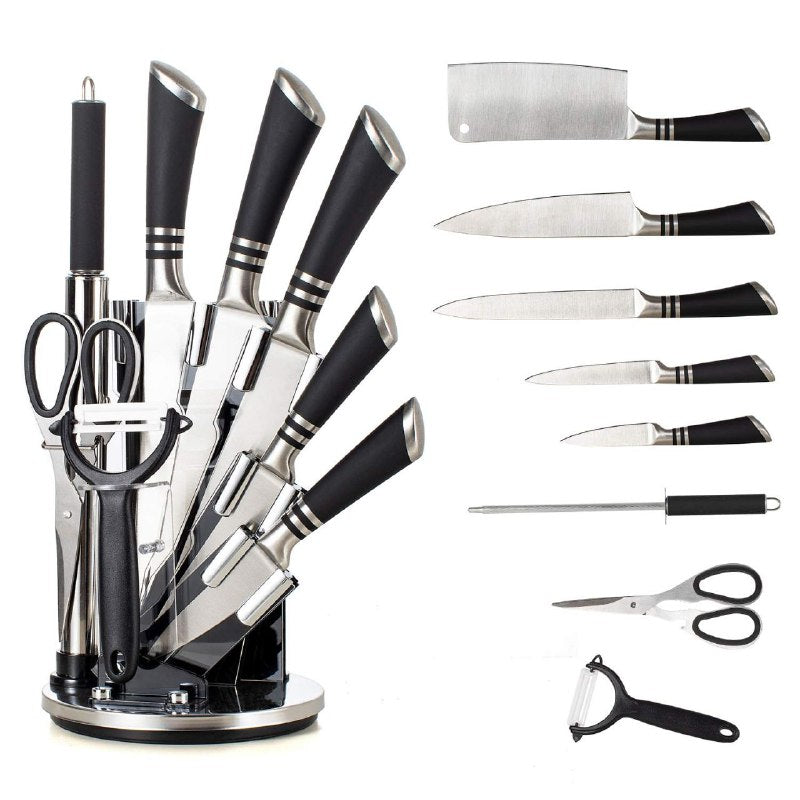 JUEGO DE CUCHILLOS DE COCINA, SET DE CUCHILLOS DE ACERO INOXIDABLE DE 9 PIEZAS UNIQUE GERMANY 2023 NEW ARRIVAL