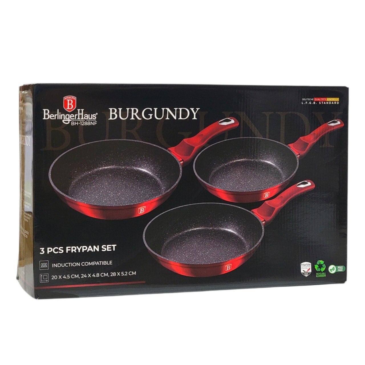 SET DE SARTENES ANTIADHERENTES DISEÑO ELEGANTE 3PCS BERLINGERHAUS