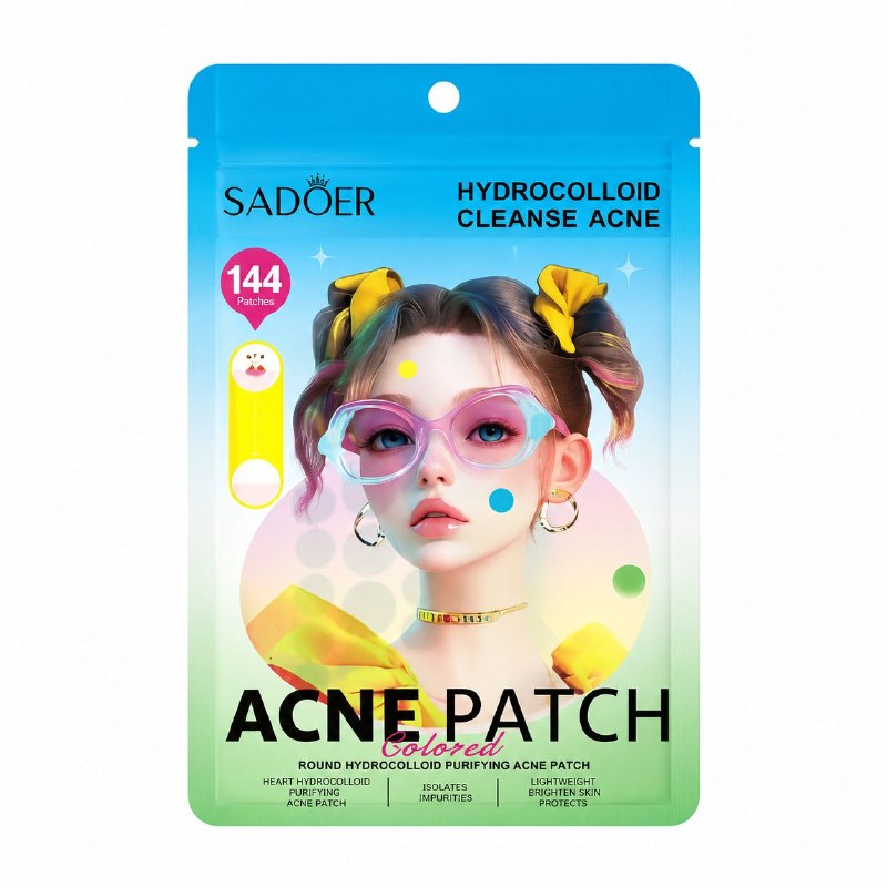 PARCHES HIDROCOLOIDES REDONDOS PARA ACNE SADOER 144 UND