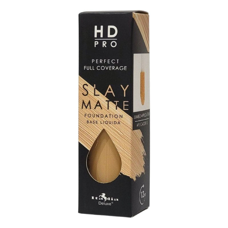 BASE DE MAQUILLAJE LIQUIDA LIVIANA LIBRE DE ACEITE ACABADO MATE TONO 3B IVORY ITALIA DELUXE HD PRO PERFECT FULL COVERAGE SLAY MATTE 30ML