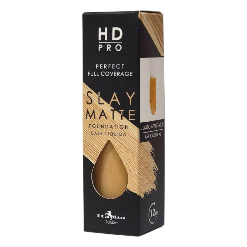 BASE DE MAQUILLAJE LIQUIDA LIVIANA LIBRE DE ACEITE ACABADO MATE TONO 5B WARM BEIGE ITALIA DELUXE HD PRO PERFECT FULL COVERAGE SLAY MATTE 30ML