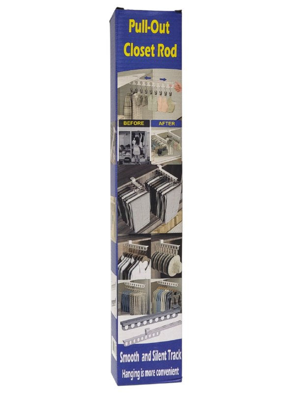 ORGANIZADOR BARRA DE ROPERO EXTRAIBLE IDEAL PARA OPTIMIZAR EL ESPACIO TIPOO PERCHERO 8X38X4CM
