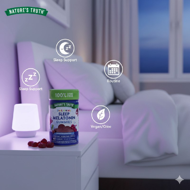 VITAMINAS EN GOMITAS PARA NIÑOS DE MELATONINA PARA DORMIR BIEN NATURES TRUTH 40UND