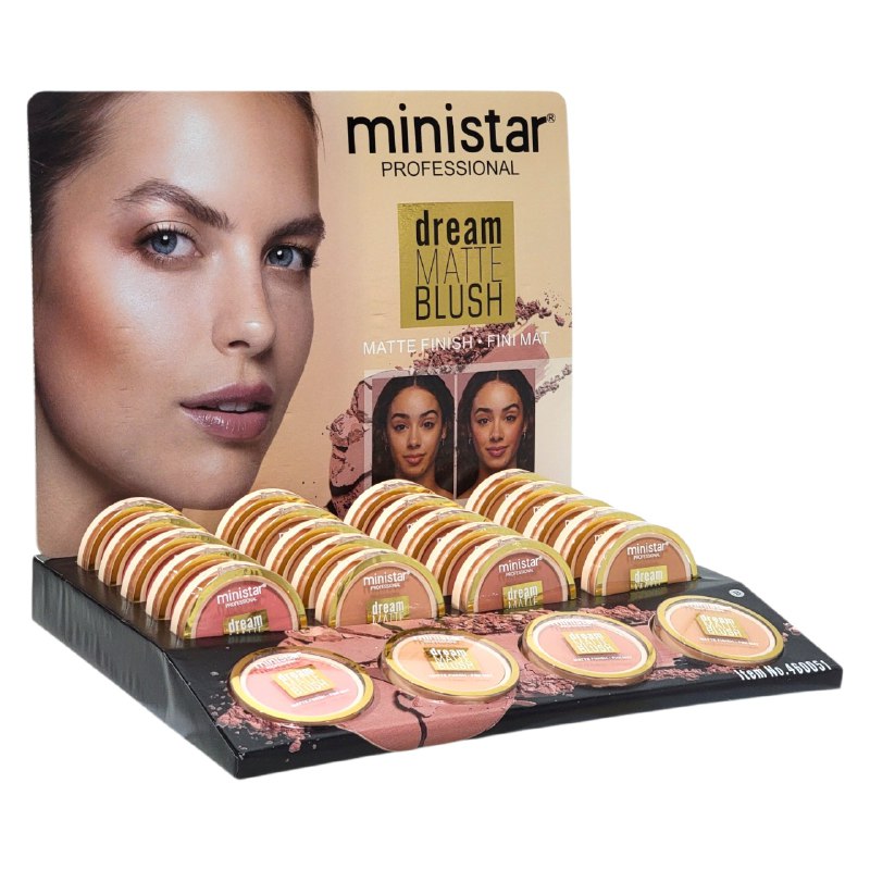 BLUSH CON ACABADO MATTE 4 TONOS MINISTAR 8G (DUPE DE MAYBELLINE)