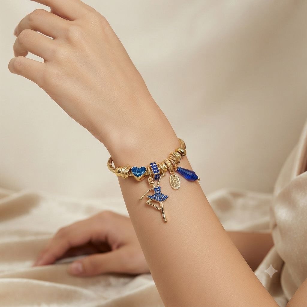PULSERA DE ENCHAPE PARA DAMA CON DISEÑO DE BAILARINA