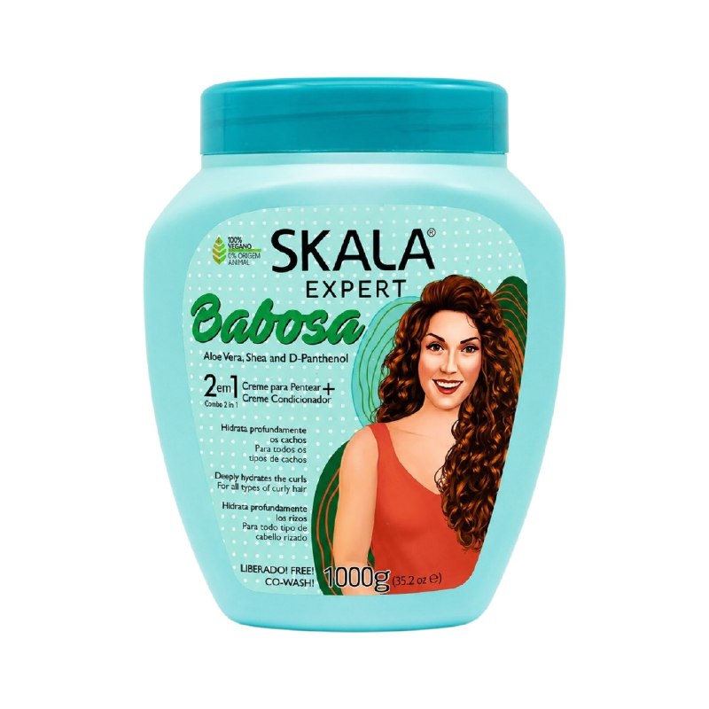TRATAMIENTO CAPILAR EN CREMA 2 EN 1 DE BABOSA ALOE VERA HIDRATANTE ANTI FRIZZ SKALA 1000G