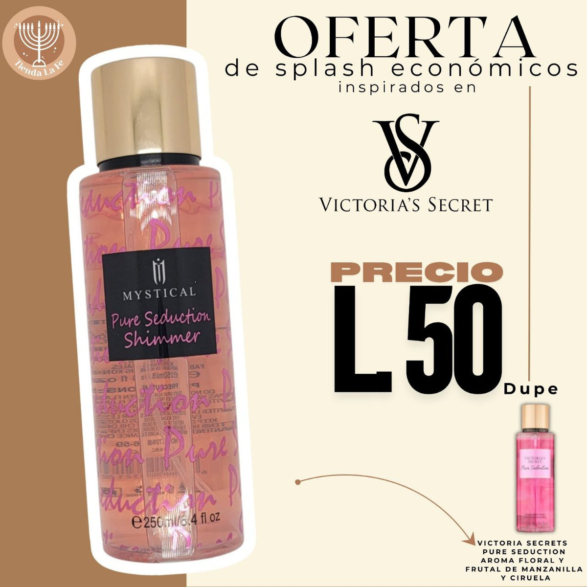 SPLASH MYSTICAL PURE SEDUCTION SHIMMER 250ML (M) (DUPE VICTORIAS SECRET SPLASH PURE SEDUCTION SHIMMER 250ML )