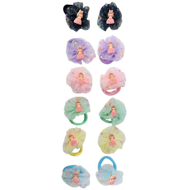 COLAS DE TUL PRINCESA, ACCESORIO PARA EL CABELLO EN PAQUETE DE 10 PARES 6.5X5.5CM