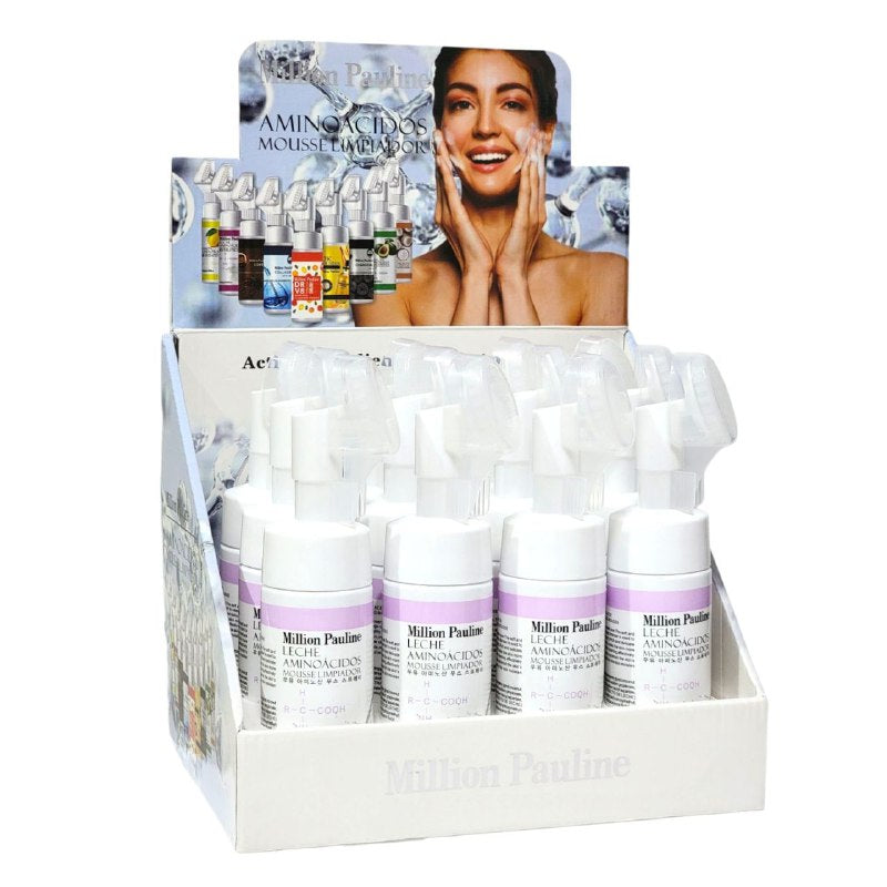 LIMPIADOR FACIAL EN ESPUMA DE EXTRACTO DE PROTEINA DE LECHE CON CEPILLO MASAJEADOR MILLION PAULINE 150G
