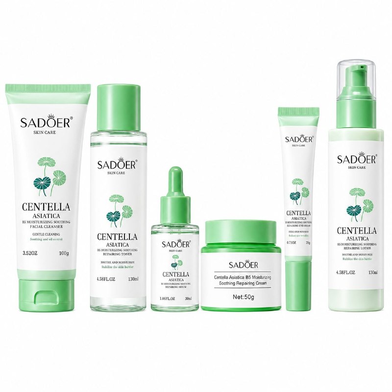 SET DE CUIDADO FACIAL COMPLETO PARA HIDRATACIÓN, ALIVIO Y FORTALECIMIENTO CUTÁNEO CENTELLA ASIÁTICA B5 SKIN BARRIER REPAIR KIT 6 PIEZAS
