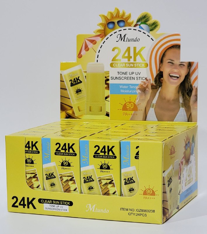 PROTECTOR SOLAR EN BARRA SPF 90 PA HIDRATANTE SUAVE MLUNDO 24K