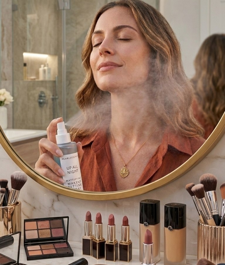SPRAY FIJADOR DE MAQUILLAJE MATIFICANTE DE LARGA DURACION UP ALL NIGHT PEARLESSENCE 177ML