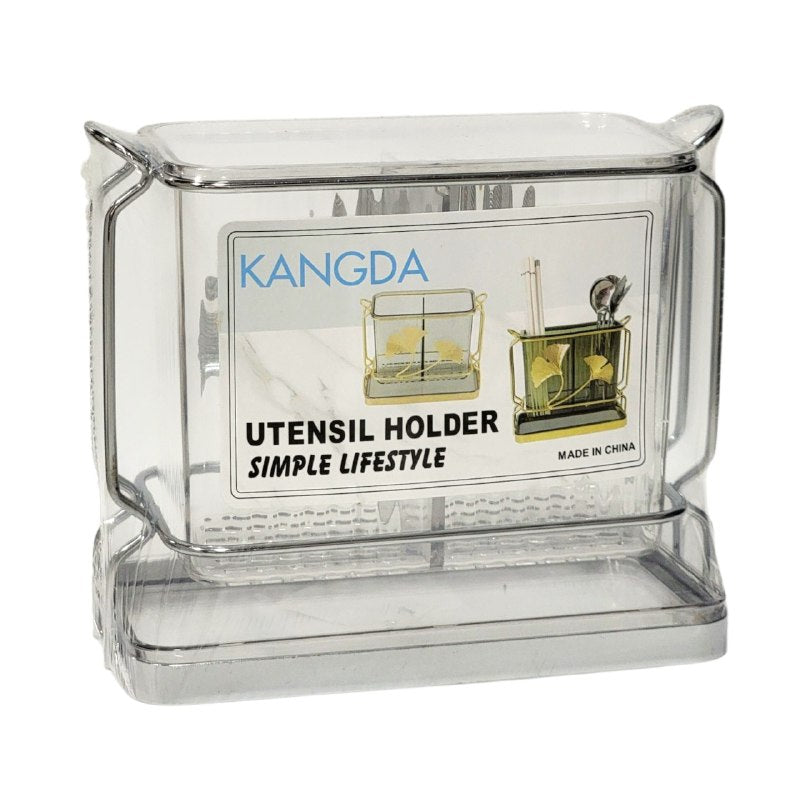 ESTANTE ORGANIZADOR DE ALMACENAMIENTO PARA CUCHARAS, TENEDORES Y CUCHILLOS CROMADO ACRILICO BENELI HOME 15X18CM