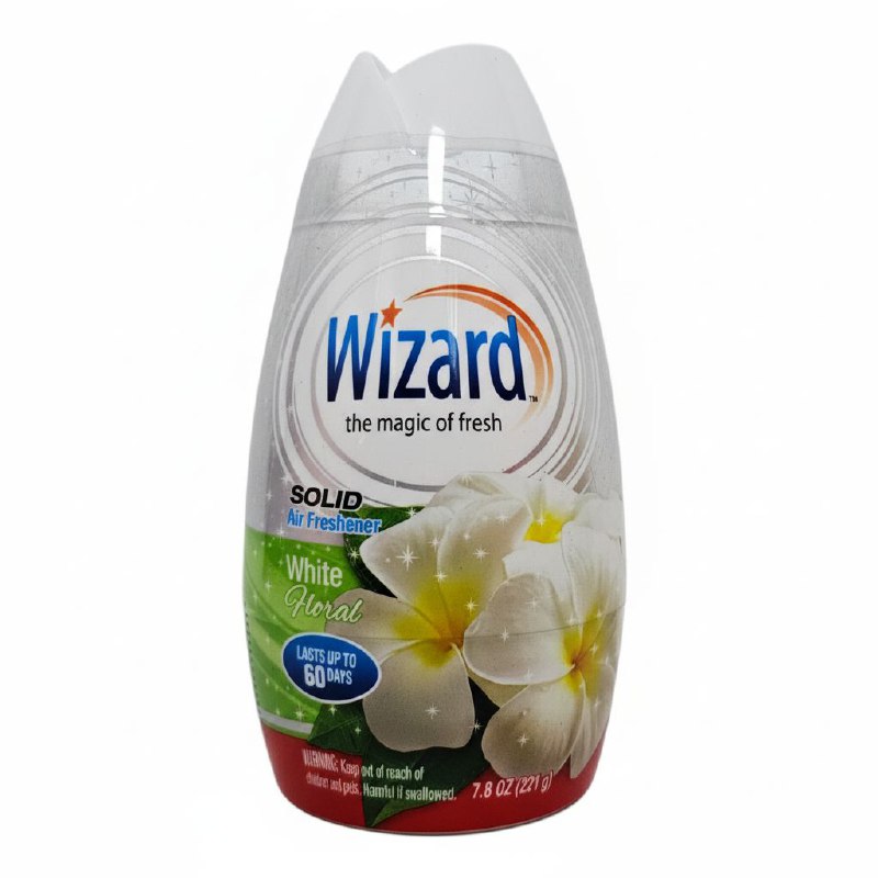 AMBIENTADOR AROMATIZANTE DE GEL SOLIDO DE LIRIOS JAZMIN Y GARDENIAS WIZARD 221G