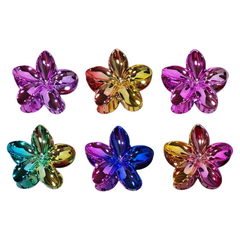GANCHO PARA EL CABELLO DE DISEÑO DE FLOR HAWAIANA, PINZAS DE SUJECION FUERTE, ACCESORIO PARA EL CABELLO PAQUETE DE 12UND 7.5X8CM