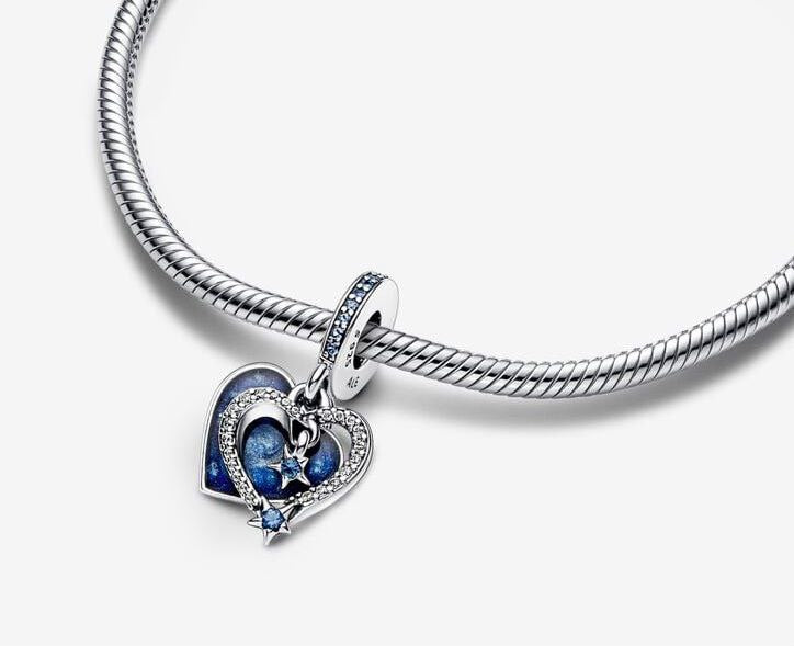 PCHARM4073 FORMA JOYA CORAZON AZUL PANDORA PLATA 9.25