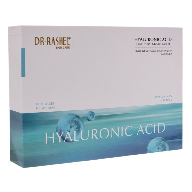 SET DE CUIDADO FACIAL DE ACIDO HIALURONICO ULTRA HIDRATANTE DR RASHEL 6PCS