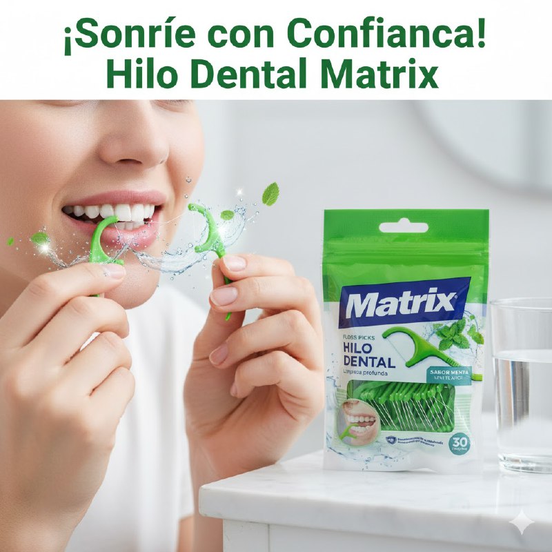 HILO DENTAL DE LIMPIEZA PROFUNDA SABOR MENTA PARA ADULTOS MATRIX 30UND
