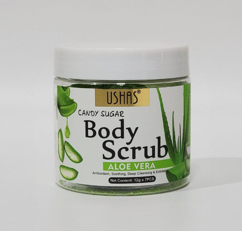 EXFOLIANTE CORPORAL DE ALOE VERA ANTIOXIDANTE USHAS 12GX7UND