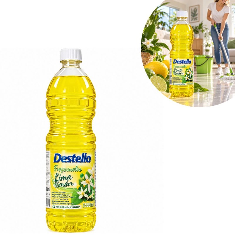 ASISTIN LIMPIADOR LIQUIDO PARA PISOS Y SUPERFICIES CON AROMA LIMON DESTELLO 1500ML