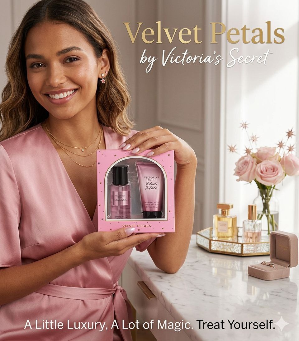 SET MINI DE VICTORIAS SECRET VELVET PETALS SPLASH Y CREMA 75MLX2
