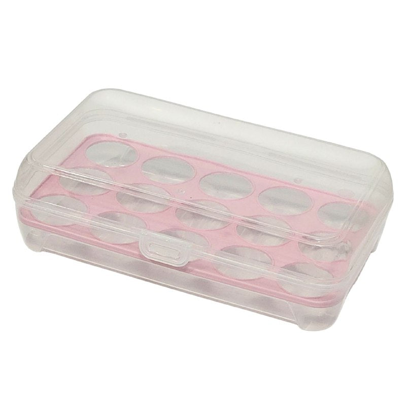 ORGANIZADOR DE HUEVOS COMPACTO TRANSPARENTE CON CAPACIDAD DE 15 HUEVOS 23X13CM