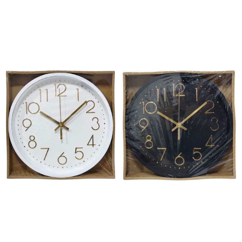 DECORACION ADORNO RELOJ DE PARED REDONDO MODERNO Y ELEGANTE 29X29CM