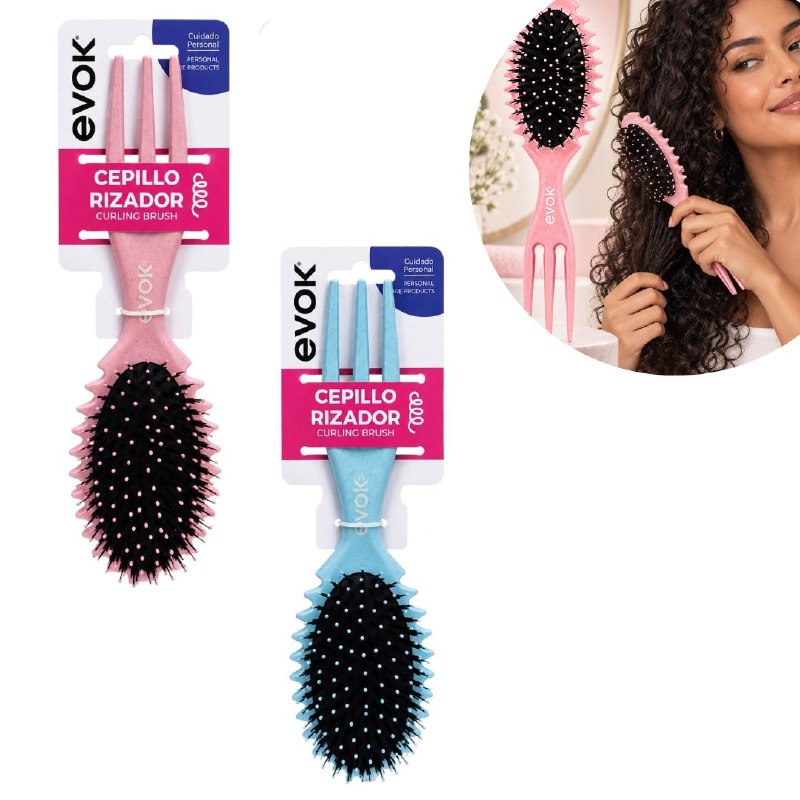CEPILLO RIZADOR Y DEFINIDOR DE CABELLO EVOK 26CM