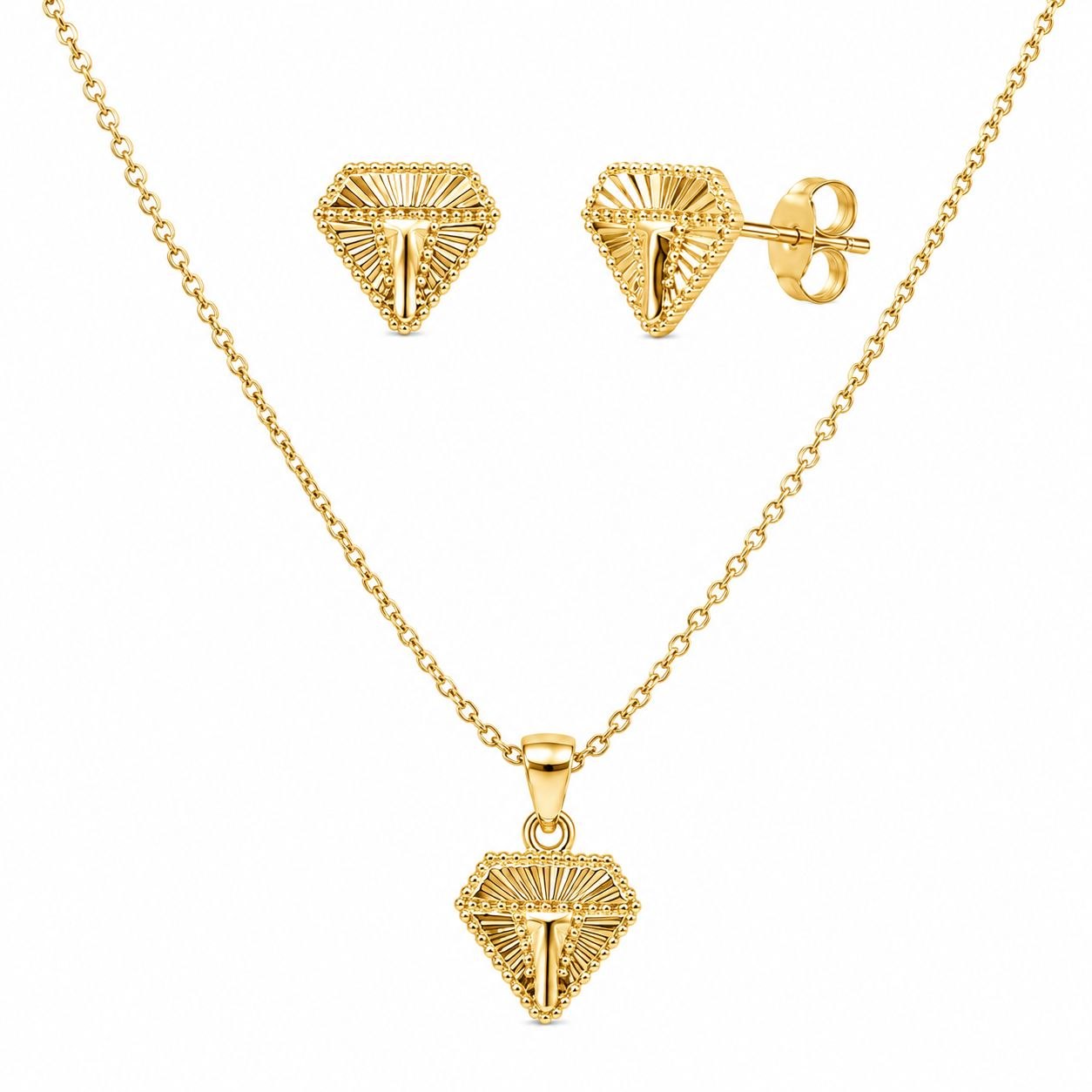 SET DE ENCHAPE PARA DAMA CON DISEÑO DE DIAMANTE