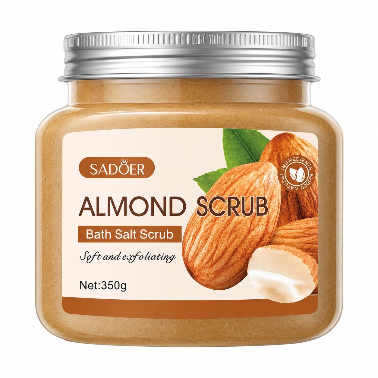 EXFOLIANTE CORPORAL DE SAL DE BAÑO CON EXTRACTO DE ALMENDRA SADOER ALMOND BATH SALT SCRUB 350 G / 12.35 OZ