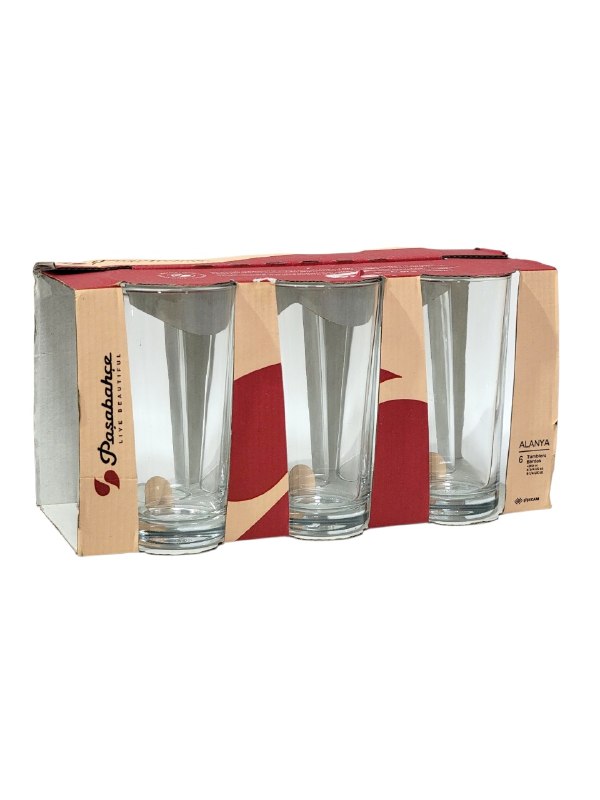 SET DE VASOS DE VIDRIO PREMIUM PARA MESA 6UND PASABAHCE