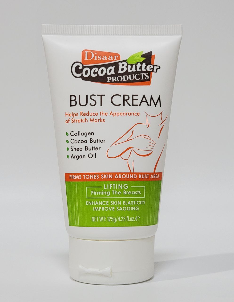 CREMA CORPORAL PARA LOS SENOS TONIFICADORA ANTIESTRIAS CON MANTECA DE CACAO Y KARITE DISAAR 125G