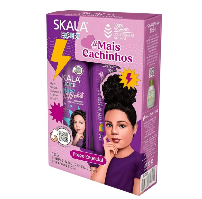 SHAMPOO EN SET, SHAMPOO SIN SAL 325ML, ACONDICIONADOR 325ML, MAS RIZOS SKALA EXPERT