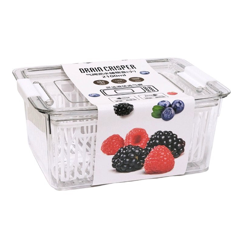 RECIPIENTE ALMACENADOR PARA ALIMENTOS DE DOBLE CAPA MANTIENE FRESCURA DRAIN CRISPER
