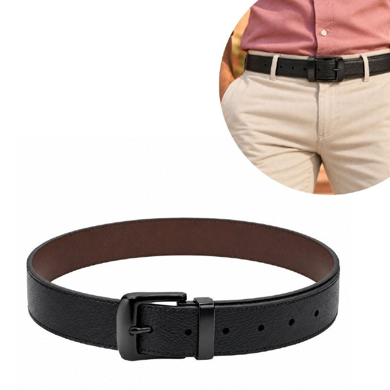 FAJA ORIGINAL GUESS REVERSIBLE PARA CABALLERO COLOR NEGRO Y CAFÉ TALLA S 30-32