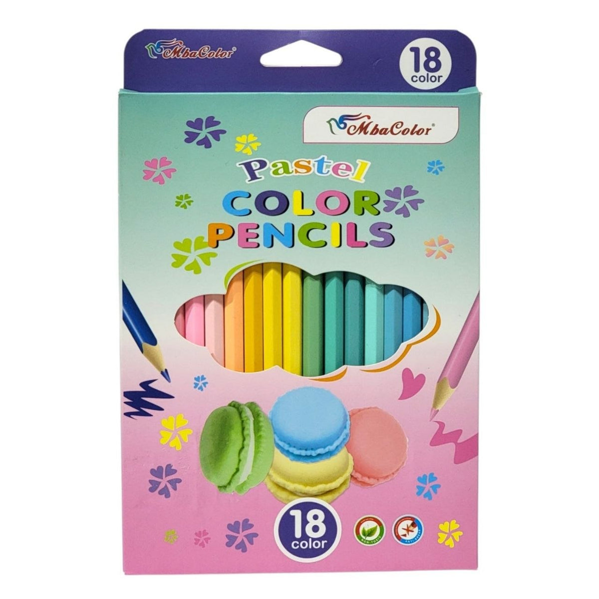 SET DE LAPICES DE COLORES PASTEL 18UND MBACOLOR