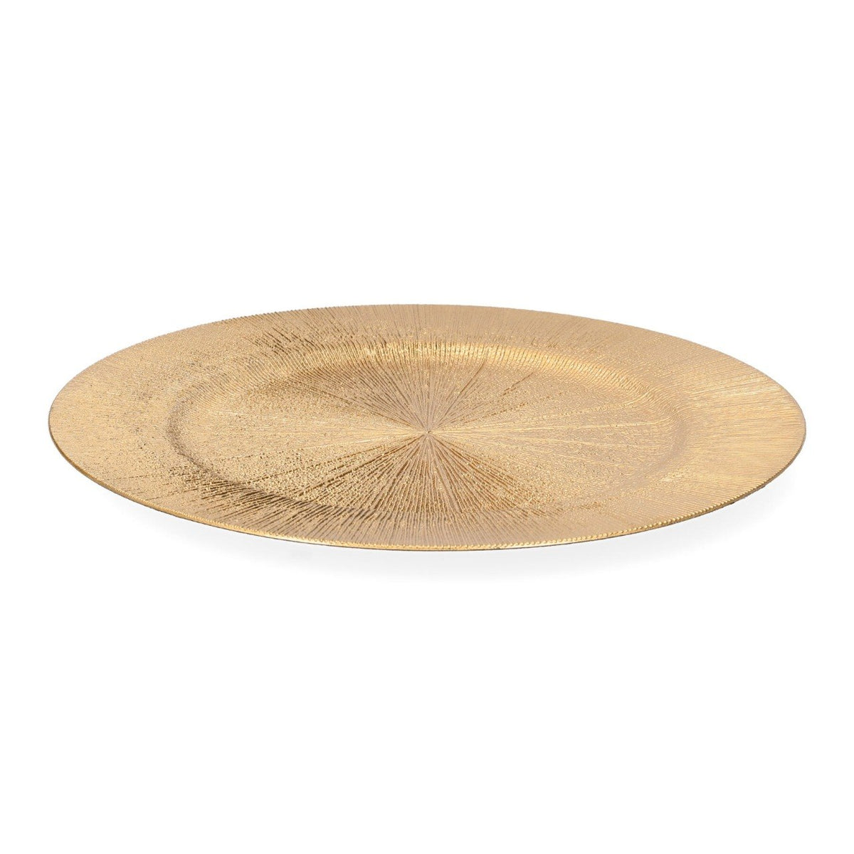 PLATO DE CARGA DECORATIVO DORADO DE PLASTICO 32CM
