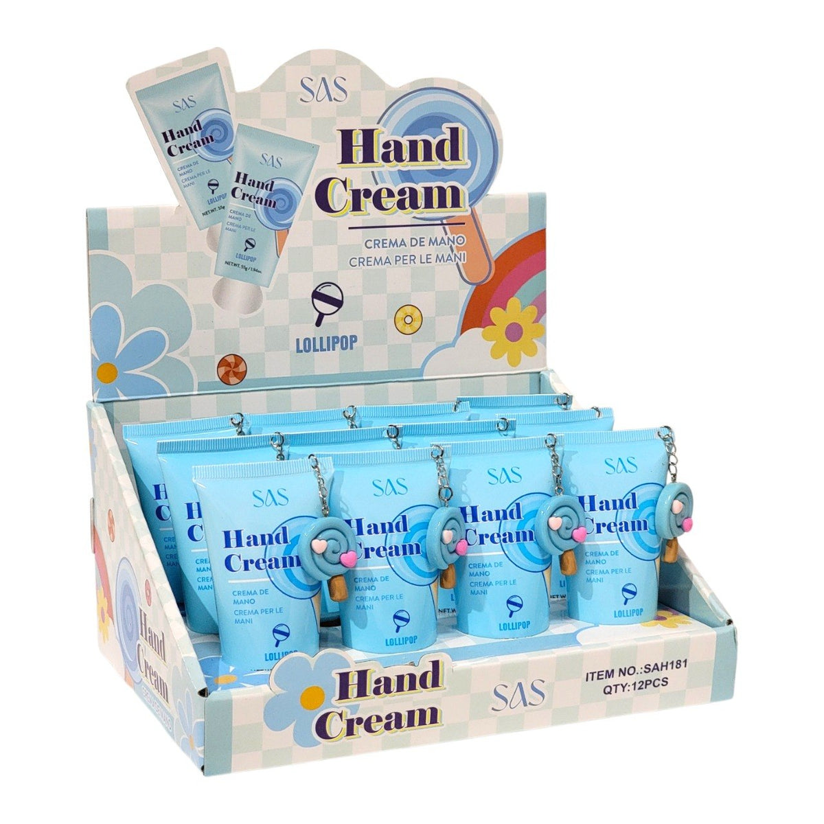 CREMA PARA MANOS HIDRANTANTE CON AROMA A CARAMELO SAS 50G