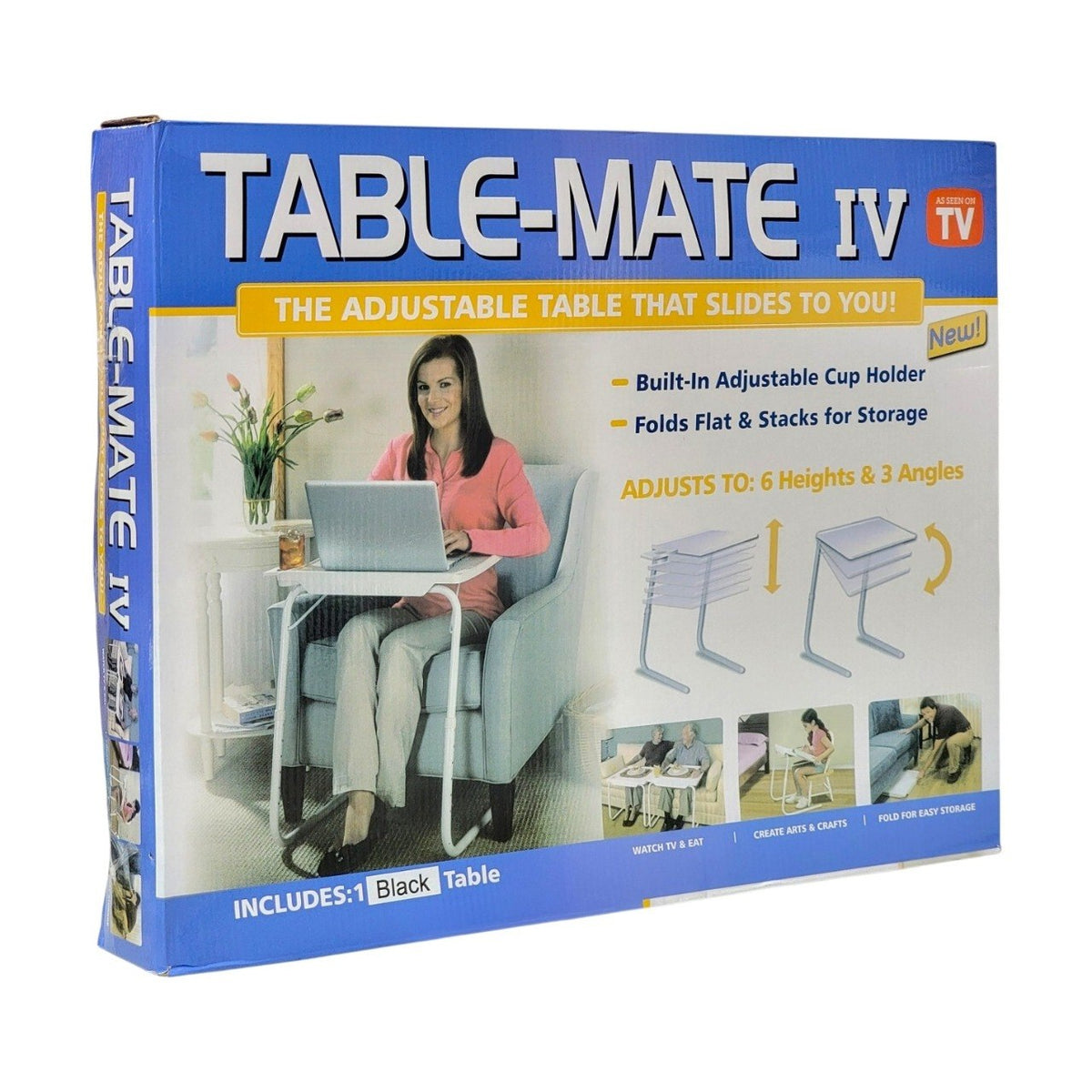 MESA AUXILIAR PLEDABLE PERSONAL CON SUPERFICIE DE POLIMERO Y ESTRUCTURA DE ACERO 6 ALTURAS