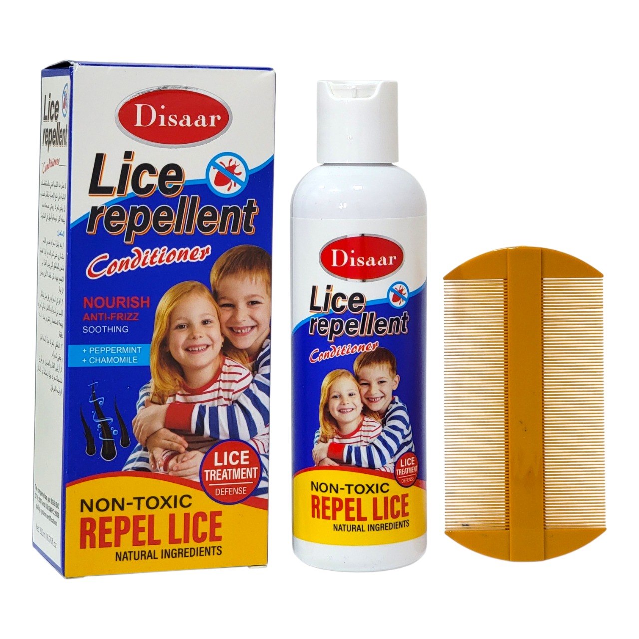 ACONDICIONADOR REPELENTE Y TRATAMIENTO CONTRA PIOJOS CON MENTA Y MANZANILLA DISAAR 200ML