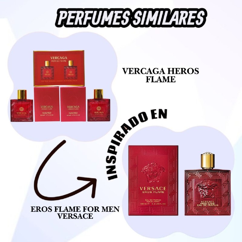 SET PERFUME VERCAGA HEROES FLAME EDP 2X50ML (H) (AROMA SIMILAR A VERSACE EROS FLAME FOR MEN)