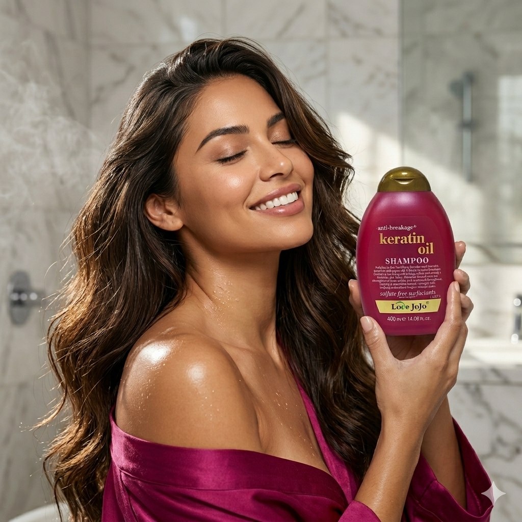 SHAMPOO FORTALECEDOR ANTIQUIEBRES CON QUERATINA Y ACEITE DE ARGAN LOVE JOJO 400ML