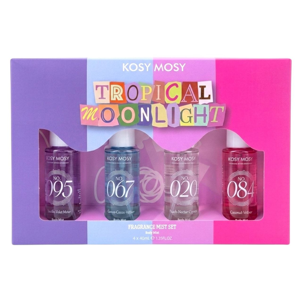 SET DE SPLASH KOSY MOSY TROPICAL MOONLIGHT 40MLX4 (M) (AROMA SIMILAR A SOL DE JANEIRO)